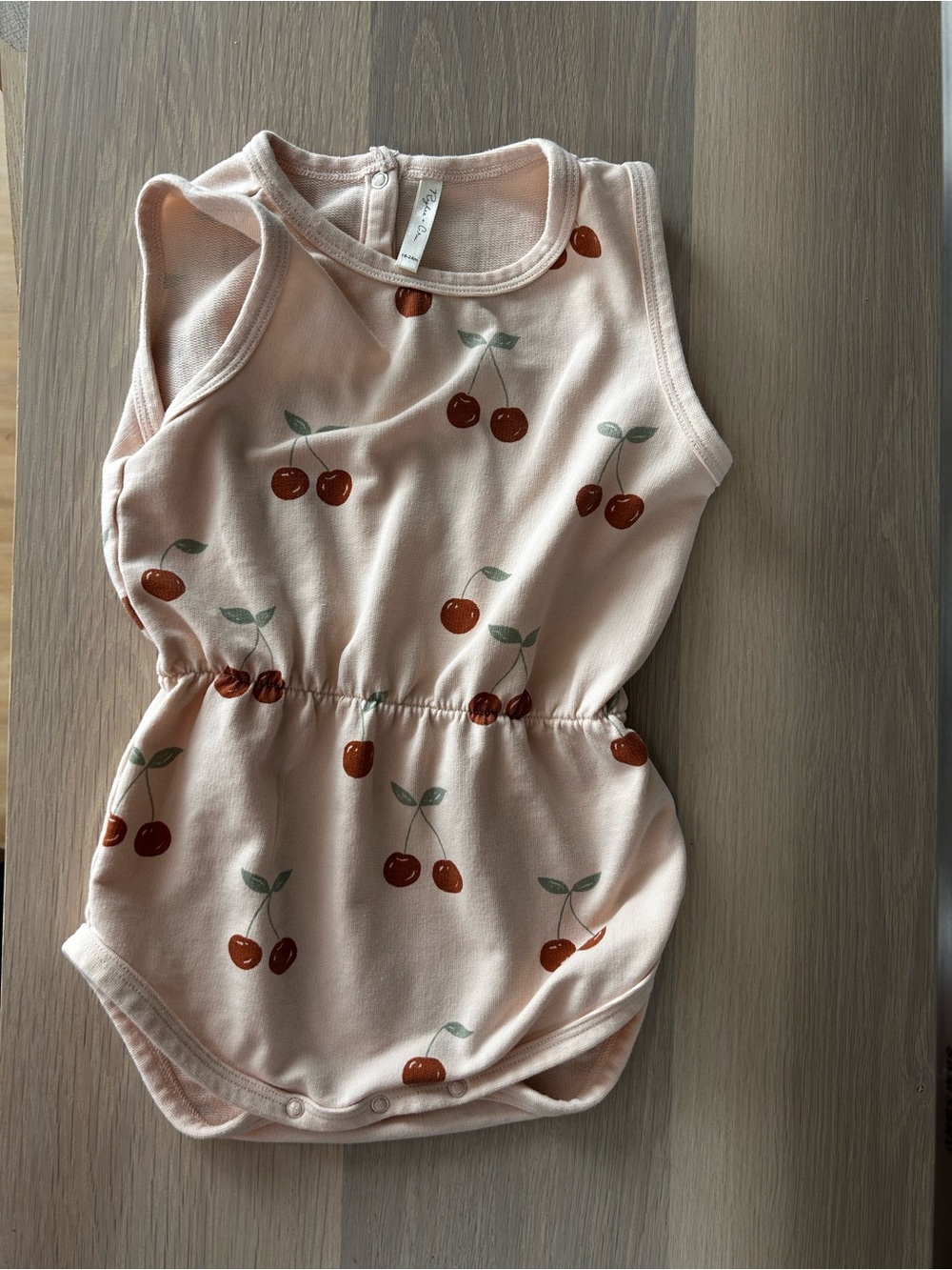 Rylee + Cru Cherry Bubble Romper 18-24M Blush Pink